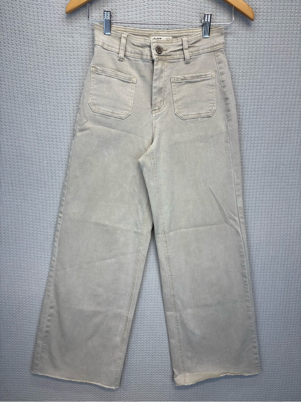 Oat New York Jeans Women’s Size 0/25 Beige High Rise Wide Leg Full Length